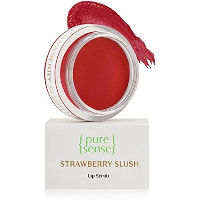 PureSense STRAWBERRY SLUSH LIP SCRUB FOR SENSITIVE | DRY | CHAPPED & PIGMENTED LIPS WITH COFFEE OIL | VITAMIN A & E | SHEA BUTTER | ALMOND & OLIVE OIL FOR NOURISHED & MOISTURISED LIPS | 5G - Image 1